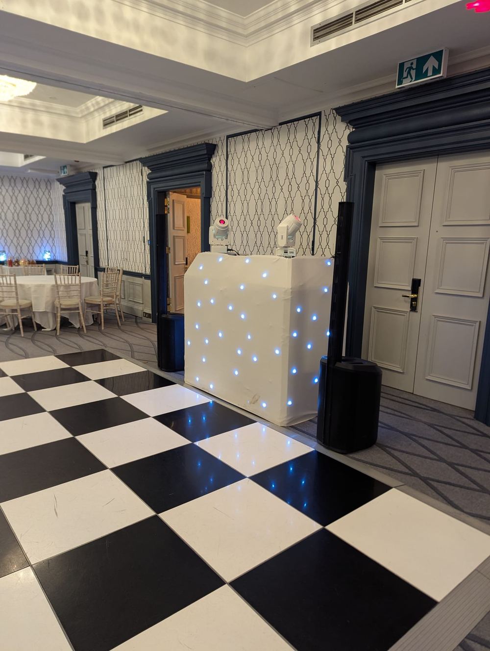 Professional DJ setup at a wedding