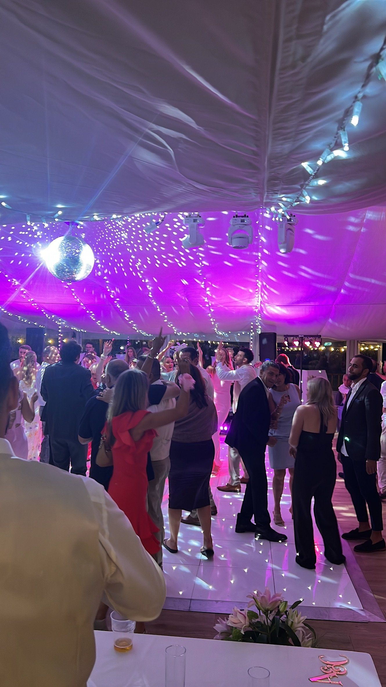 Wedding reception dancefloor